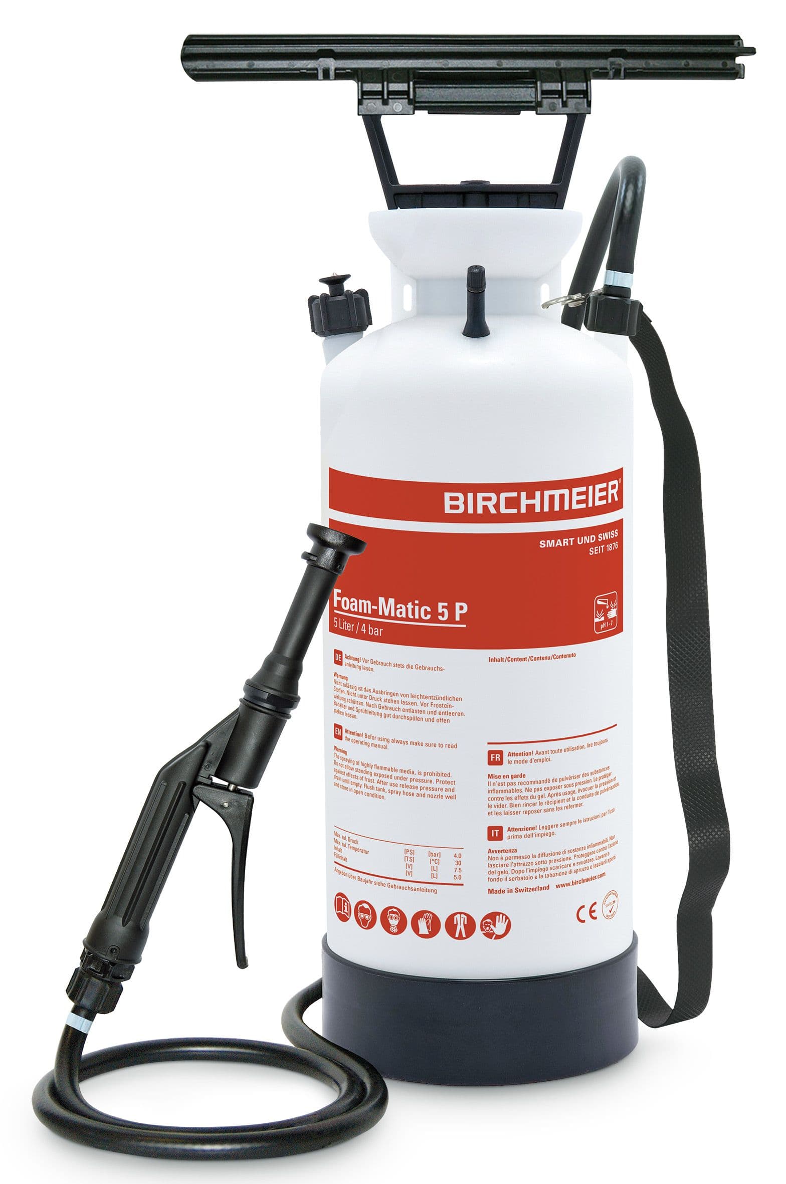 Birchmeier Foam-Matic 5 P, RØD, stk (syrer) billede 1