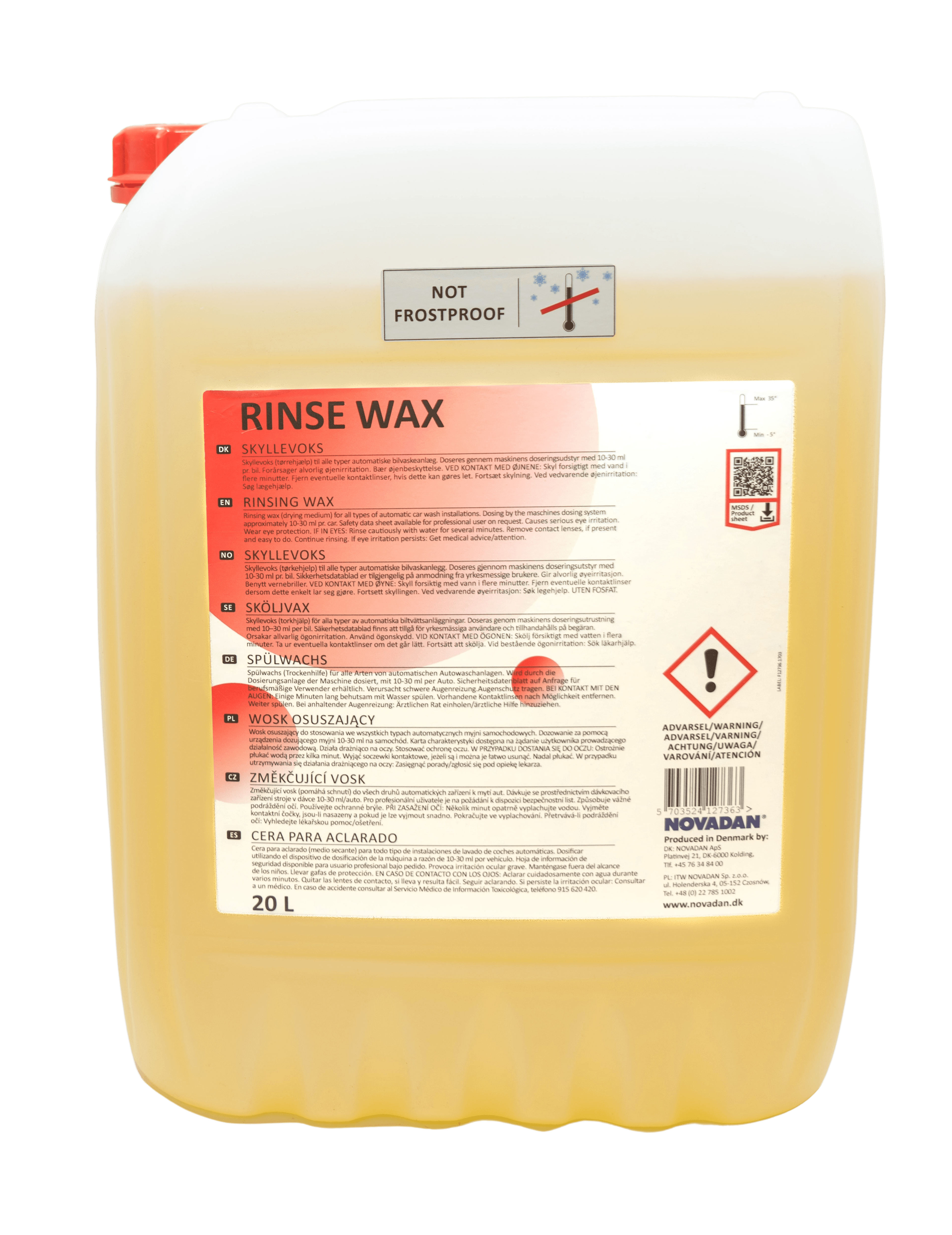 Novadan Rinse Wax, 20 ltr billede 1