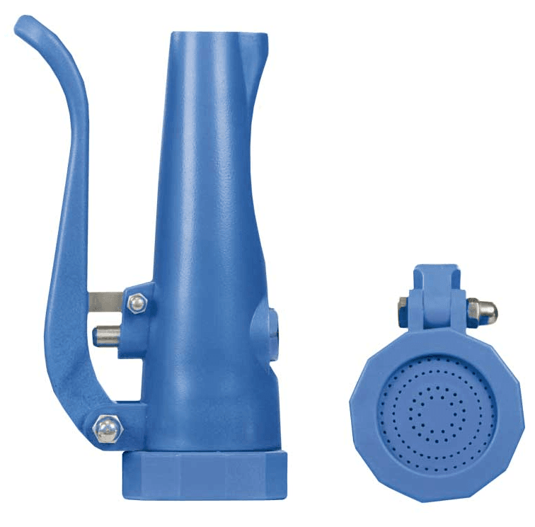 Dusjhode 1/2" plast (blå) 3/4" slangenippel billede 1