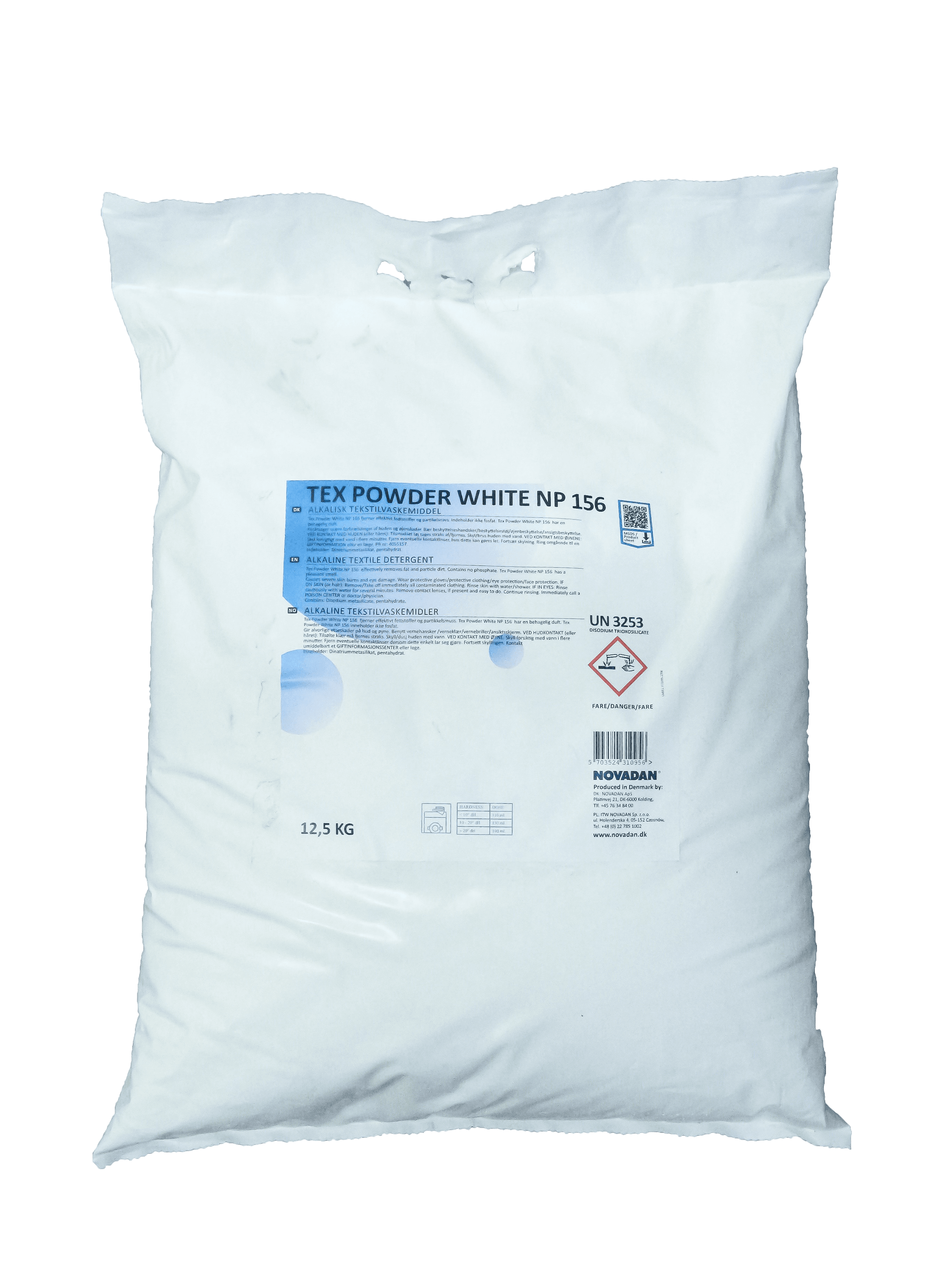 Novadan Tex Powder White NP 156, sekk 12.5 kg billede 1